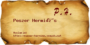 Peszer Hermiás névjegykártya